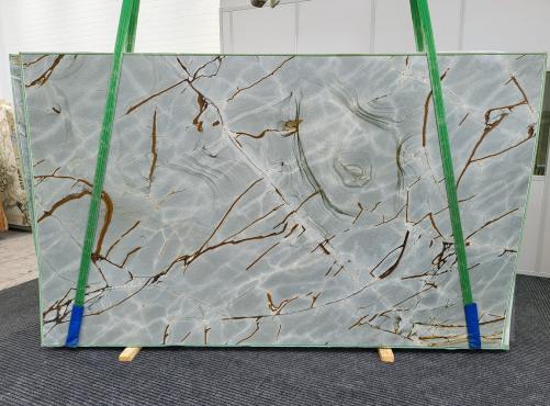 Supply polished slabs 0.8 cm in natural quartzite ISOLA BLUE 1547. Detail image pictures 