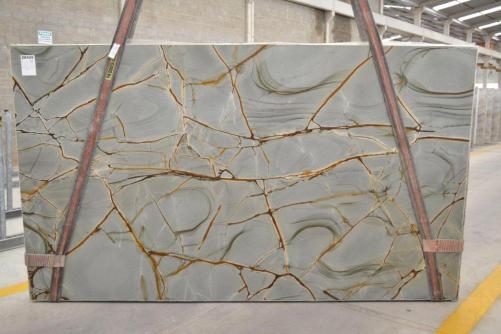 Supply polished slabs 1.2 cm in natural quartzite ISOLA BLUE 2571. Detail image pictures 