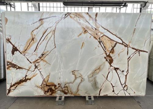 Supply polished slabs 0.8 cm in natural quartzite ISOLA BLUE D0023. Detail image pictures 