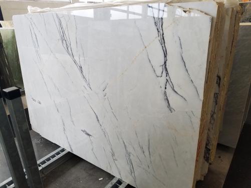 Supply polished slabs 0.7 cm in natural marble LILAC AL0296. Detail image pictures 