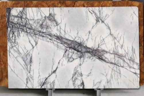 Supply polished slabs 0.8 cm in natural marble LILAC D2208301. Detail image pictures 