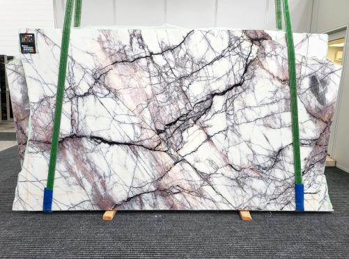 Supply polished slabs 0.8 cm in natural marble LILAC 1937. Detail image pictures 