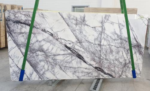 Supply polished slabs 0.8 cm in natural marble LILAC 1205. Detail image pictures 