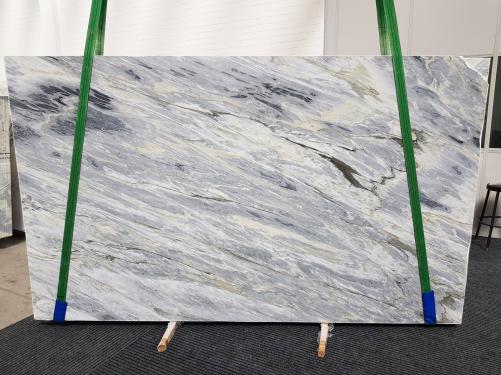 Supply polished slabs 1.2 cm in natural marble Manhattan Grey 1207. Detail image pictures 