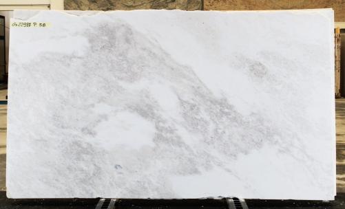 Supply honed slabs 0.8 cm in natural marble MYSTERY WHITE 22987. Detail image pictures 