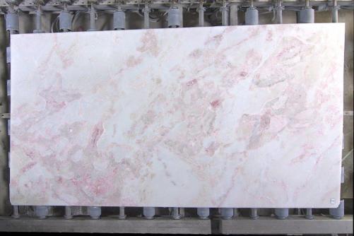 Supply polished slabs 0.8 cm in natural marble NAMIBIA ROSE D0605. Detail image pictures 