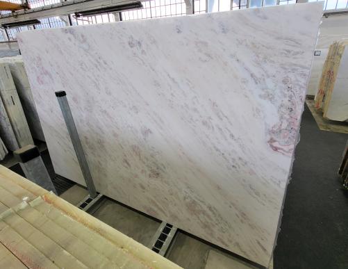 Supply polished slabs 0.8 cm in natural marble NAMIBIA ROSE D0602. Detail image pictures 