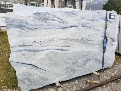 Supply polished slabs 0.8 cm in natural marble OCEAN FOAM C0406. Detail image pictures 