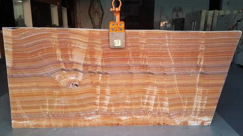 Supply polished slabs 0.8 cm in natural onyx ONYX SUNSET U0188. Detail image pictures 