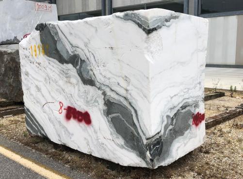 Supply rough blocks 33 cm in natural marble PANDA 1517M. Detail image pictures 