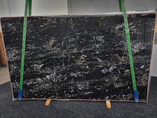 Supply polished slabs 0.8 cm in natural marble PORTORO EXTRA 1631. Detail image pictures 