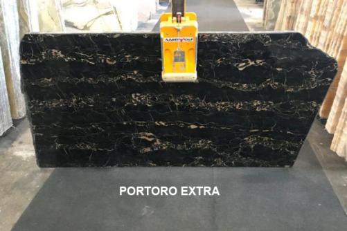 Supply polished slabs 0.8 cm in natural marble PORTORO EXTRA AA D0023. Detail image pictures 