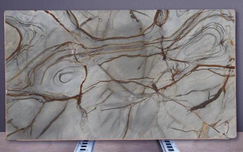 Supply polished slabs 0.8 cm in natural quartzite ROMA BLUE U0277. Detail image pictures 