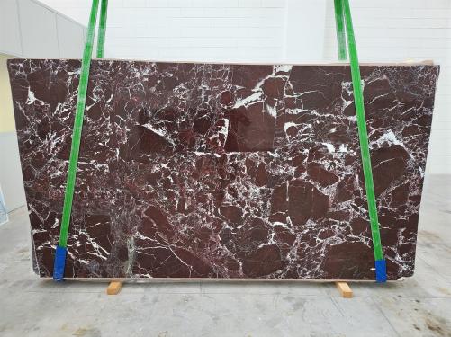 Supply polished slabs 0.8 cm in natural marble ROSSO LEPANTO 1775. Detail image pictures 