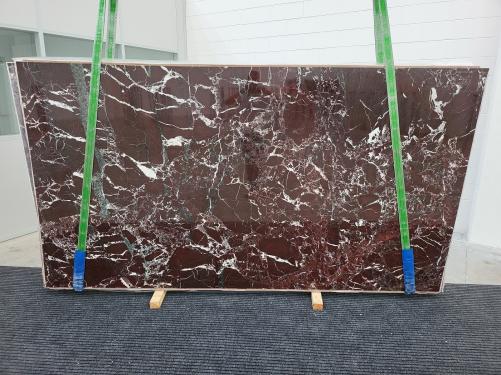 Supply polished slabs 0.8 cm in natural marble ROSSO LEPANTO 1809. Detail image pictures 
