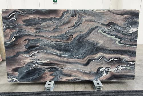 Supply polished slabs 0.8 cm in natural marble ROSSO LUANA 1208. Detail image pictures 