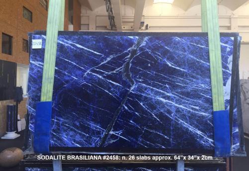 Supply polished slabs 0.8 cm in natural marble SODALITE AA 2458. Detail image pictures 