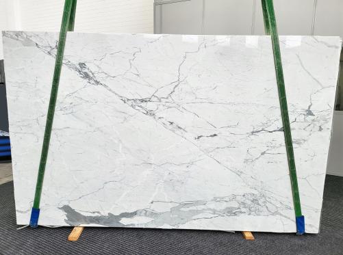 Supply polished slabs 0.8 cm in natural marble STATUARIO CLASSICO 1786. Detail image pictures 
