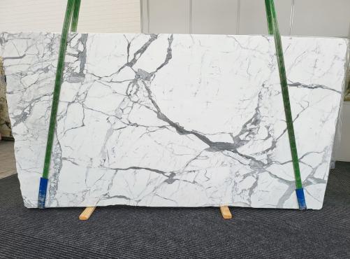 Supply polished slabs 0.8 cm in natural marble STATUARIO EXTRA 1567. Detail image pictures 