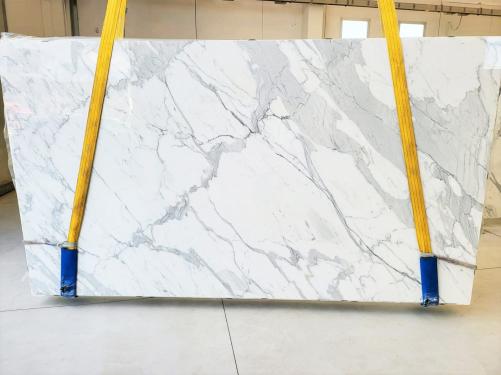 Supply polished slabs 0.8 cm in natural marble STATUARIO EXTRA 1674. Detail image pictures 