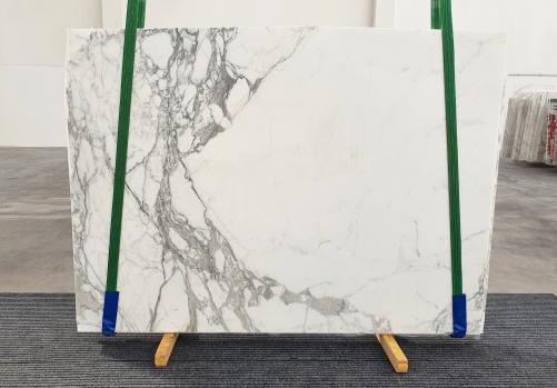 Supply polished slabs 0.8 cm in natural marble STATUARIO VENATO 1225. Detail image pictures 