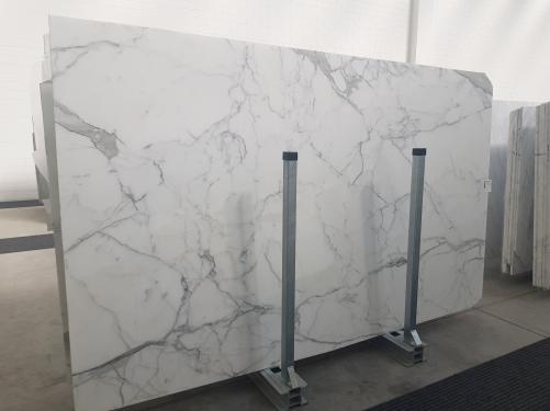 Supply polished slabs 0.8 cm in natural marble STATUARIO GL 1111. Detail image pictures 