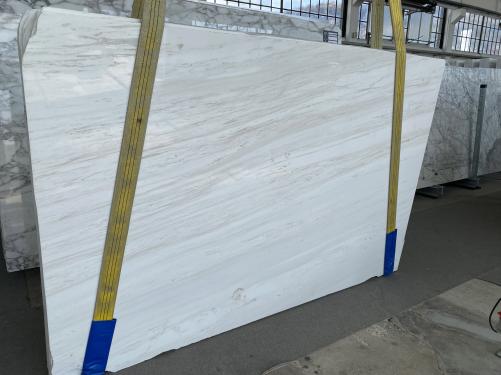 Supply polished slabs 0.8 cm in natural marble THASSOS VEINED CL0570. Detail image pictures 
