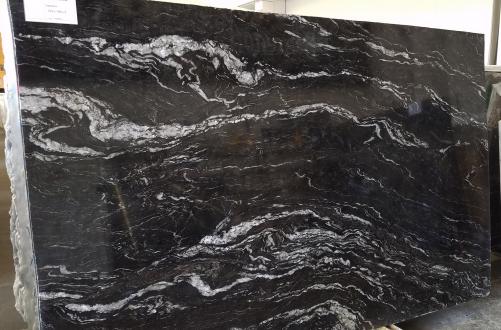 Supply polished slabs 0.8 cm in natural granite TITANIUM TL0103. Detail image pictures 