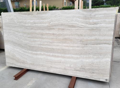 Supply honed slabs 0.8 cm in natural travertine TRAVERTINO CLASSICO ALABASTRINO C0763. Detail image pictures 