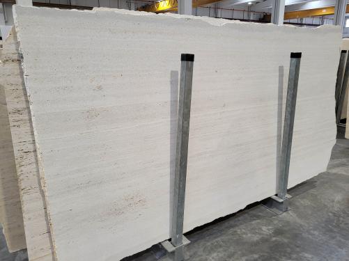 Supply sandblasted slabs 0.8 cm in natural travertine TRAVERTINO CLASSICO D240227. Detail image pictures 