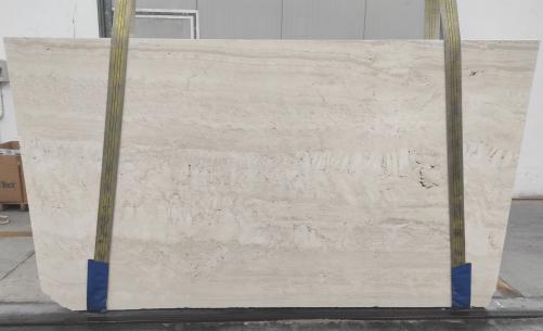 Supply honed slabs 0.8 cm in natural travertine TRAVERTINO NAVONA 1748M. Detail image pictures 