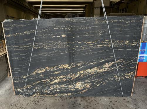 Supply polished slabs 0.8 cm in natural quartzite TROPICAL STORM 1752G. Detail image pictures 