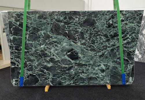 Supply polished slabs 0.8 cm in natural marble VERDE ALPI 1460. Detail image pictures 