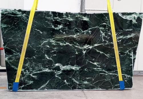 Supply polished slabs 0.8 cm in natural marble VERDE ALPI 1769M. Detail image pictures 