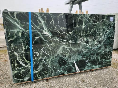 Supply polished slabs 0.8 cm in natural marble VERDE ANTICO C0657A. Detail image pictures 