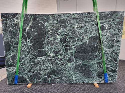 Supply polished slabs 0.8 cm in natural marble VERDE GRESSONEY 1695. Detail image pictures 