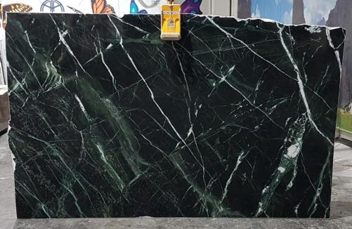 Supply polished slabs 0.8 cm in natural marble VERDE IMPERIALE UL0120. Detail image pictures 