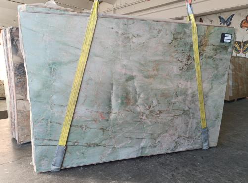 Supply polished slabs 0.8 cm in natural quartzite VERDE JADOR S0240. Detail image pictures 