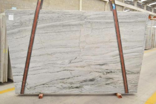 Supply polished slabs 1.2 cm in natural quartzite WHITE PEARL 2585. Detail image pictures 