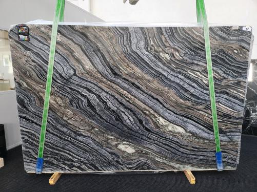Supply polished slabs 2 cm in natural marble ZEBRA BROWN 1907. Detail image pictures 