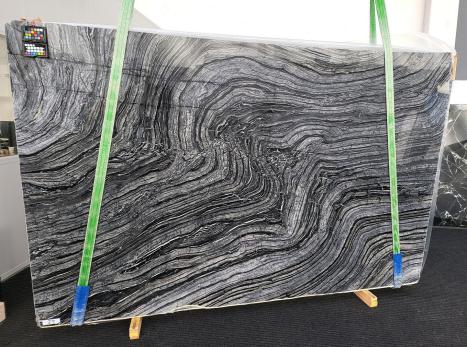Zebra Blackslab polished Chinese marble Slab #42,  119.7 x 76.8 x 0.8 ˮ natural stone (available in Veneto, Italy) 