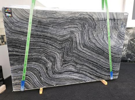 Zebra Blackslab polished Chinese marble Slab #25,  119.7 x 76.8 x 0.8 ˮ natural stone (available in Veneto, Italy) 