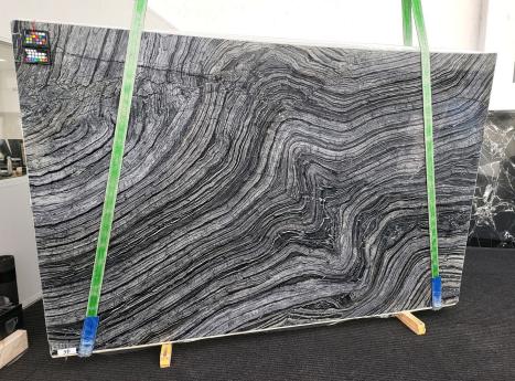 Zebra Blackslab polished Chinese marble Slab #16,  119.7 x 76.8 x 0.8 ˮ natural stone (available in Veneto, Italy) 