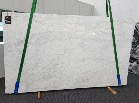 BIANCO CARRARAslab polished Italian marble Slab #21,  129.9 x 76 x 1.2 ˮ natural stone (available in Veneto, Italy) 