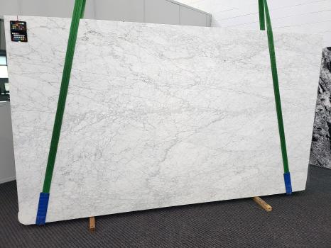 BIANCO CARRARAslab honed Italian marble Slab #10,  129.9 x 76 x 1.2 ˮ natural stone (available in Veneto, Italy) 