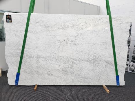 BIANCO CARRARAslab polished Italian marble Slab #02,  129.9 x 76 x 1.2 ˮ natural stone (available in Veneto, Italy) 