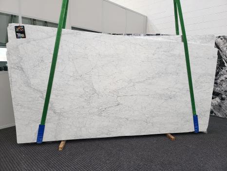 BIANCO CARRARAslab polished Italian marble Slab #107,  129.9 x 62.2 x 1.2 ˮ natural stone (sold in Veneto, Italy) 